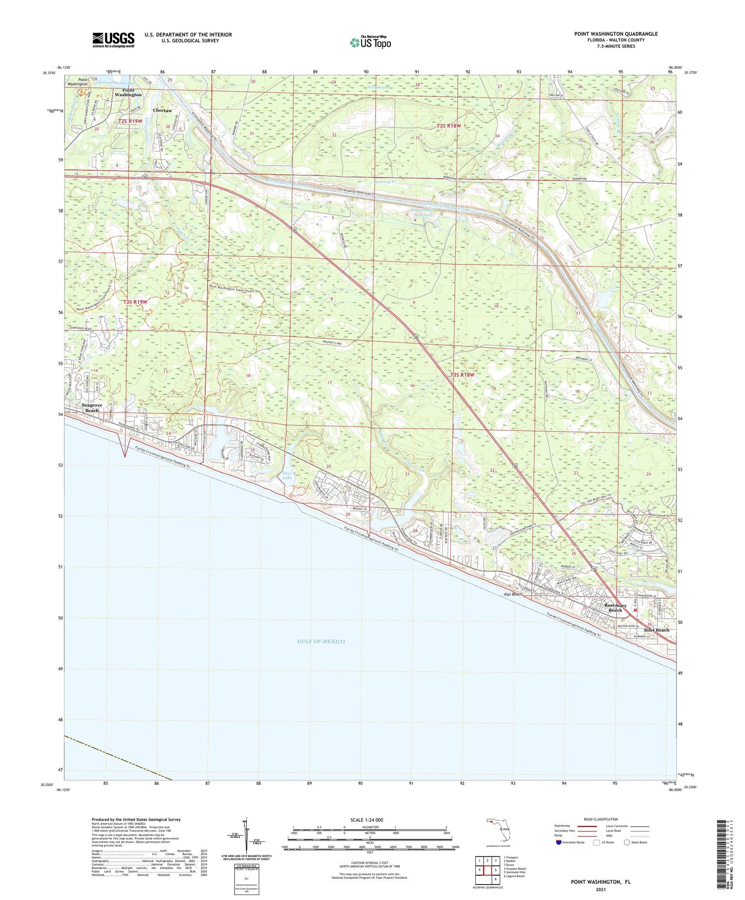 Point Washington Florida US Topo Map Image
