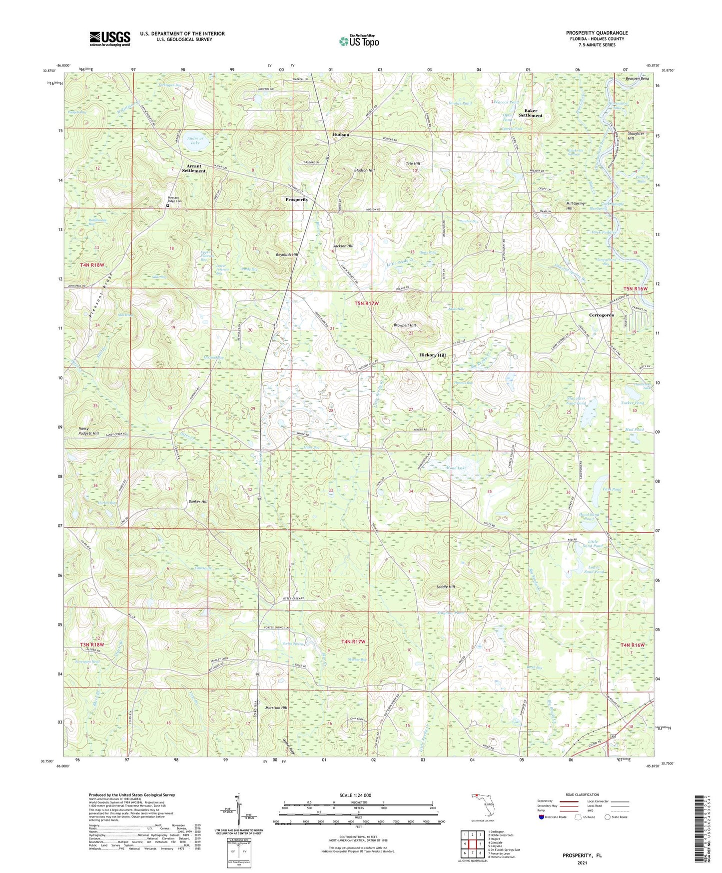 Prosperity Florida US Topo Map Image