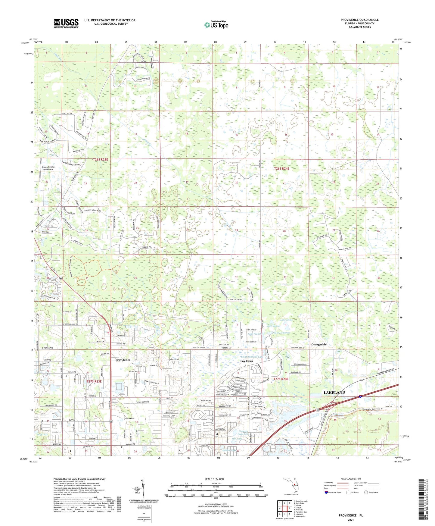Providence Florida US Topo Map Image