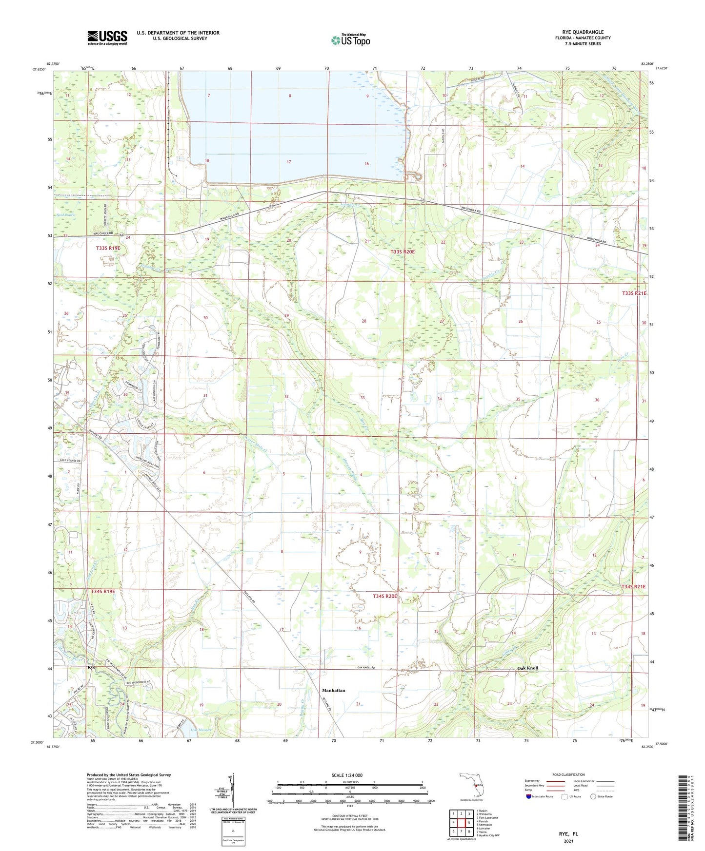 Rye Florida US Topo Map Image