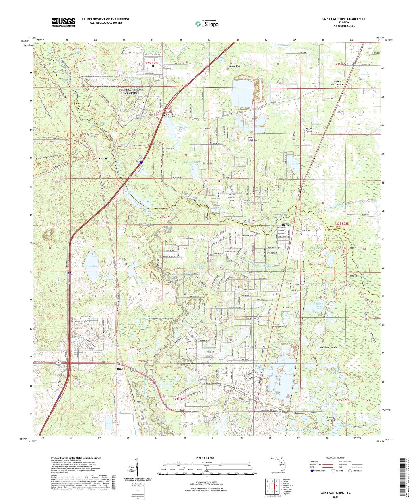 Saint Catherine Florida US Topo Map Image