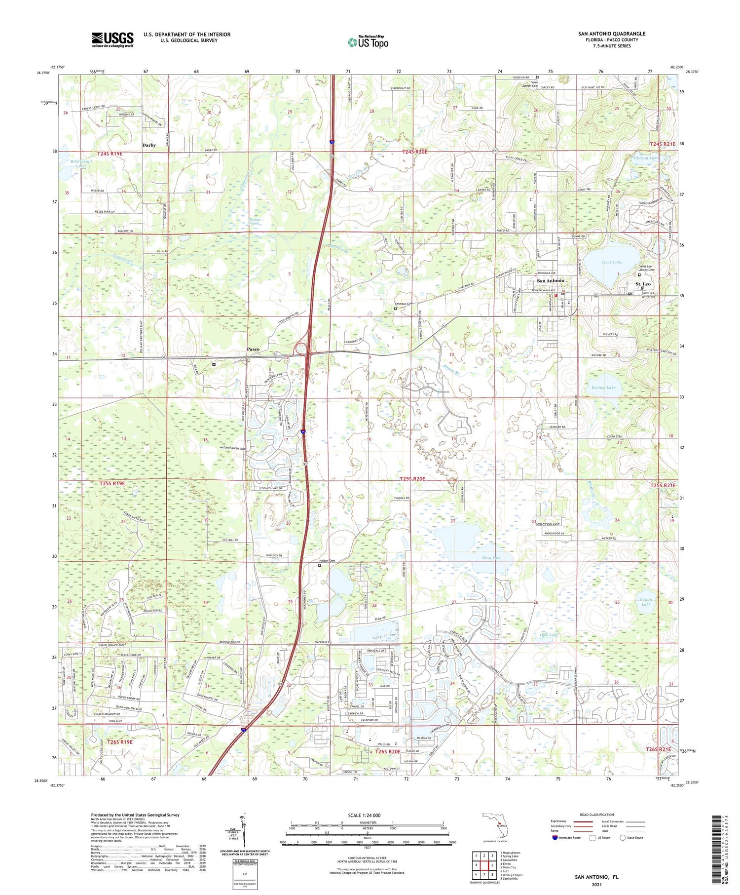 San Antonio Florida US Topo Map Image