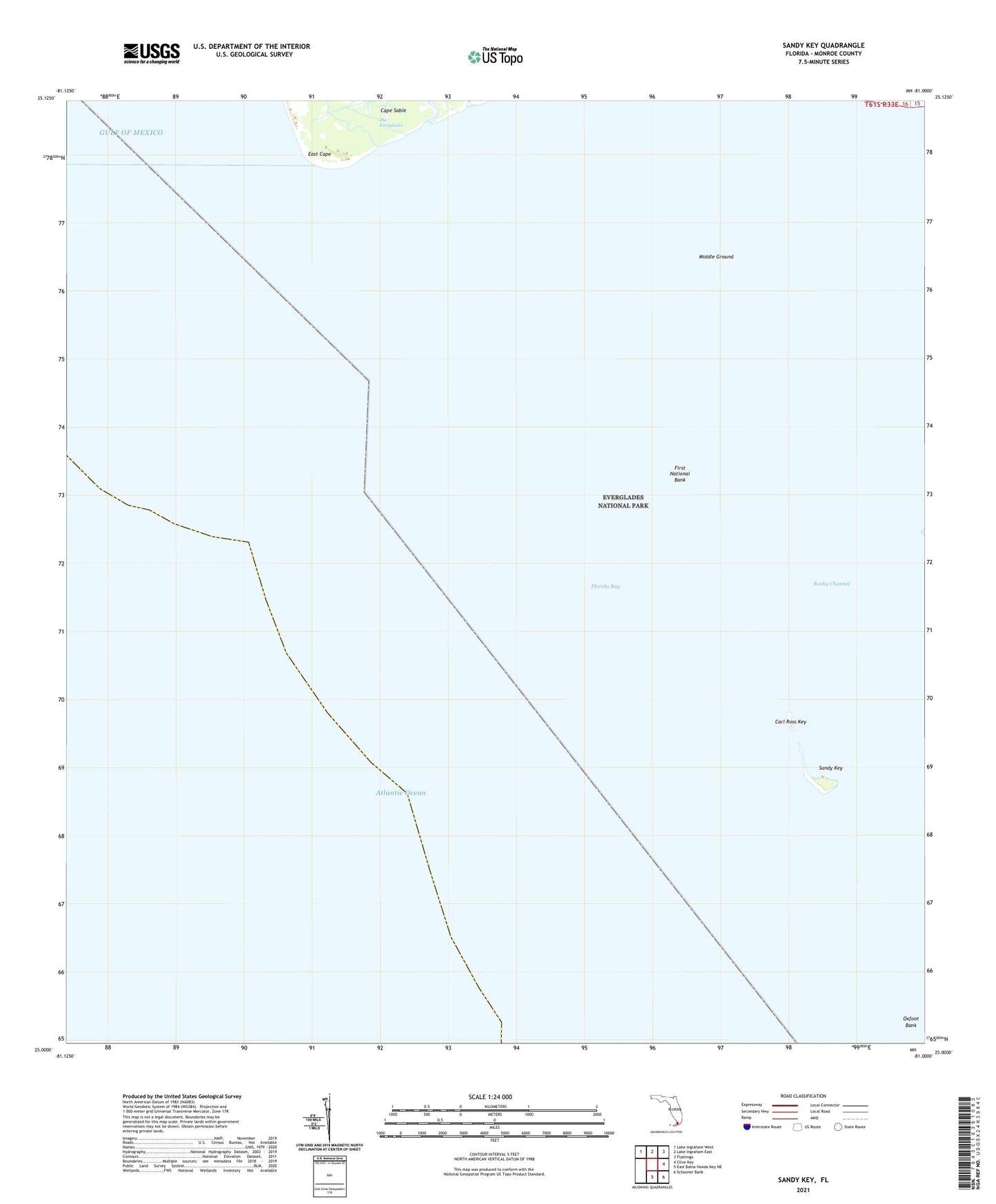 Sandy Key Florida US Topo Map Image