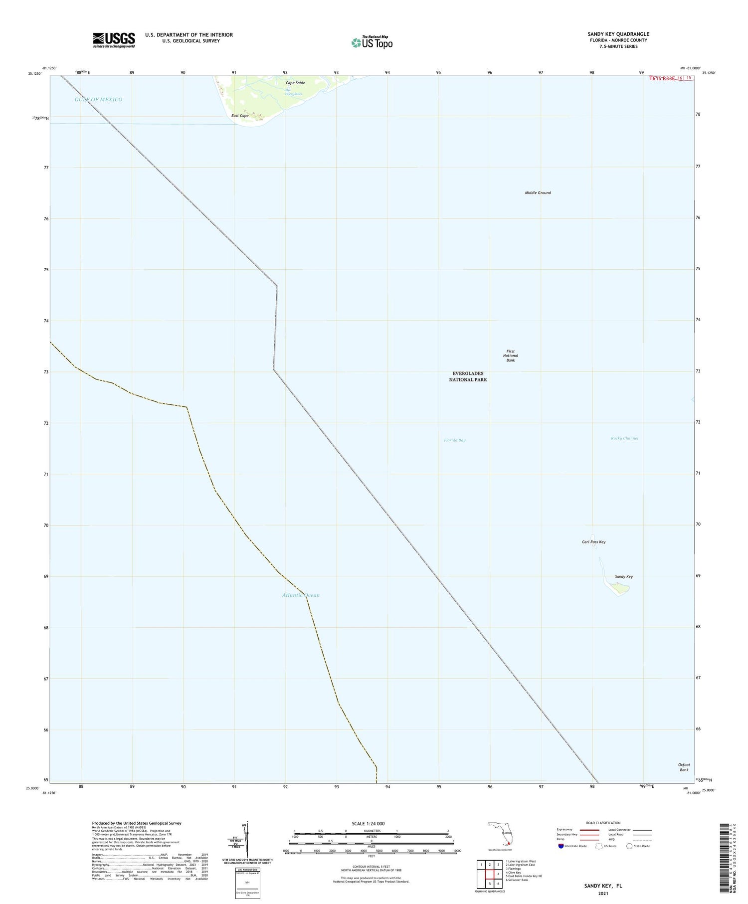 Sandy Key Florida US Topo Map Image