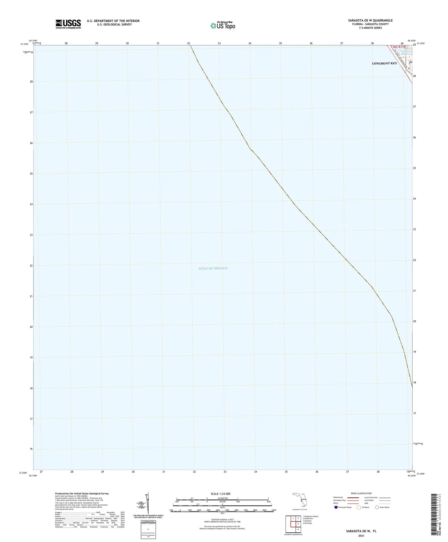 Sarasota OE W Florida US Topo Map Image