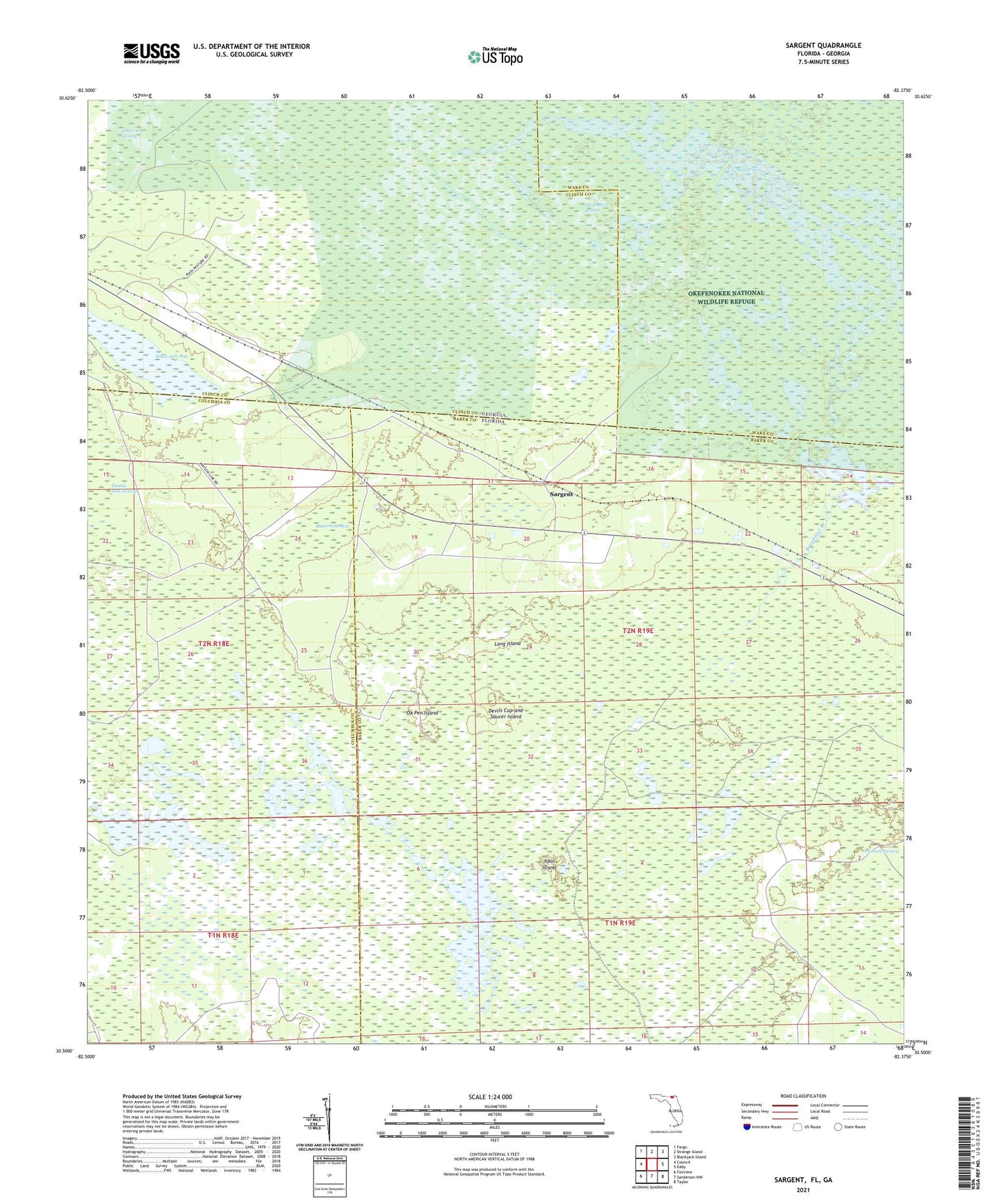 Sargent Florida US Topo Map Image