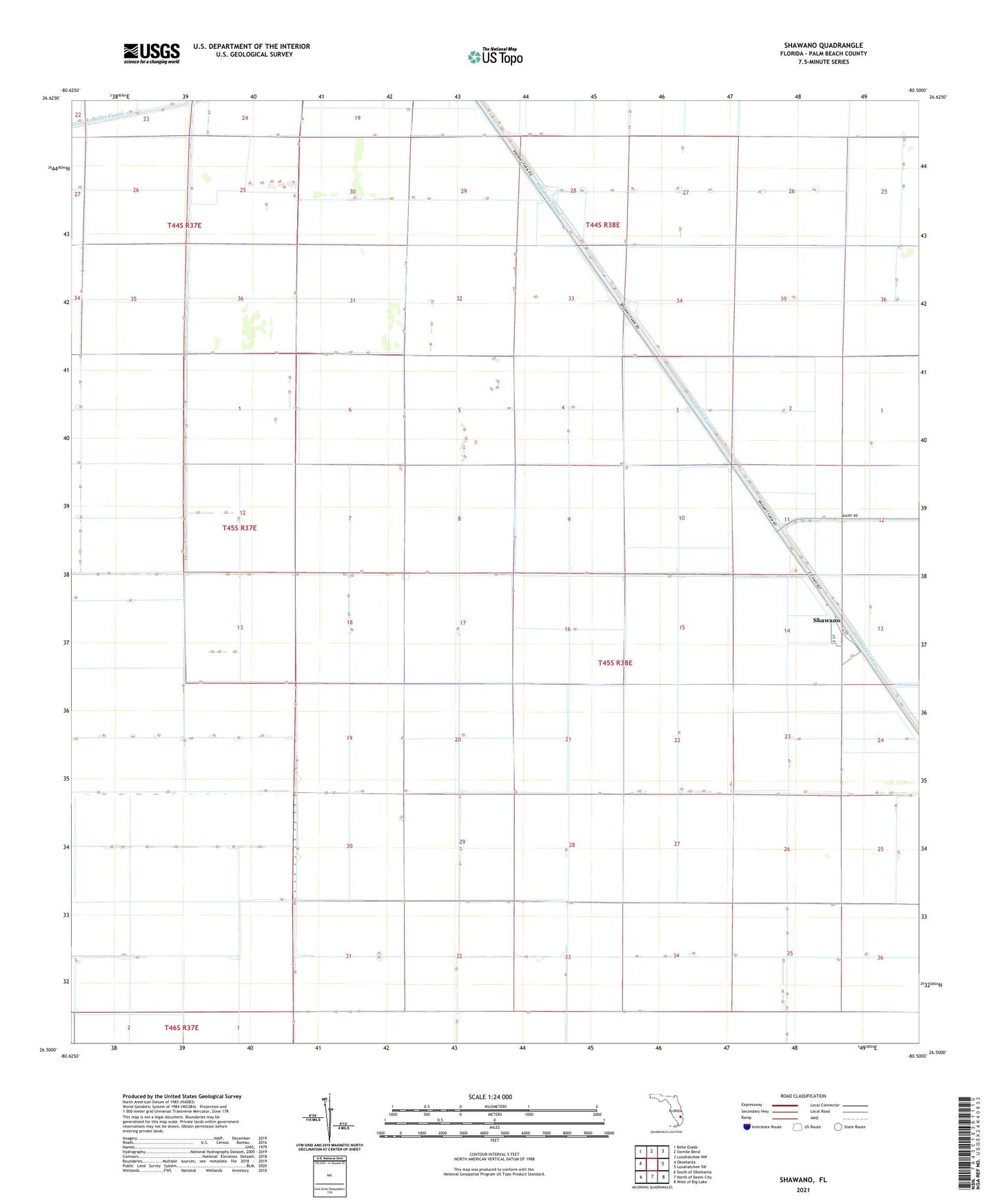Shawano Florida US Topo Map Image