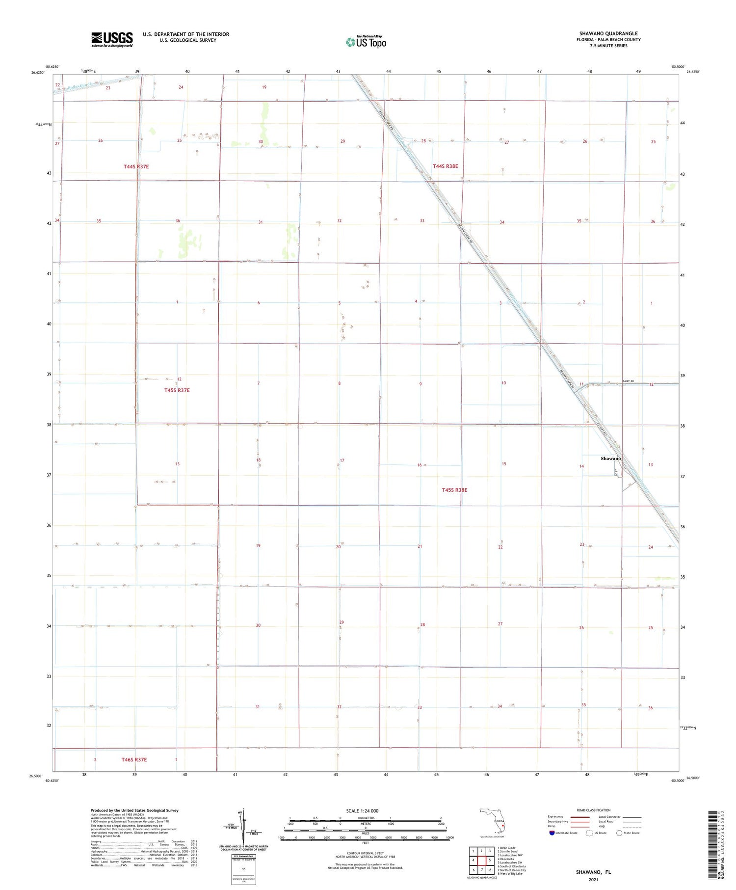 Shawano Florida US Topo Map Image