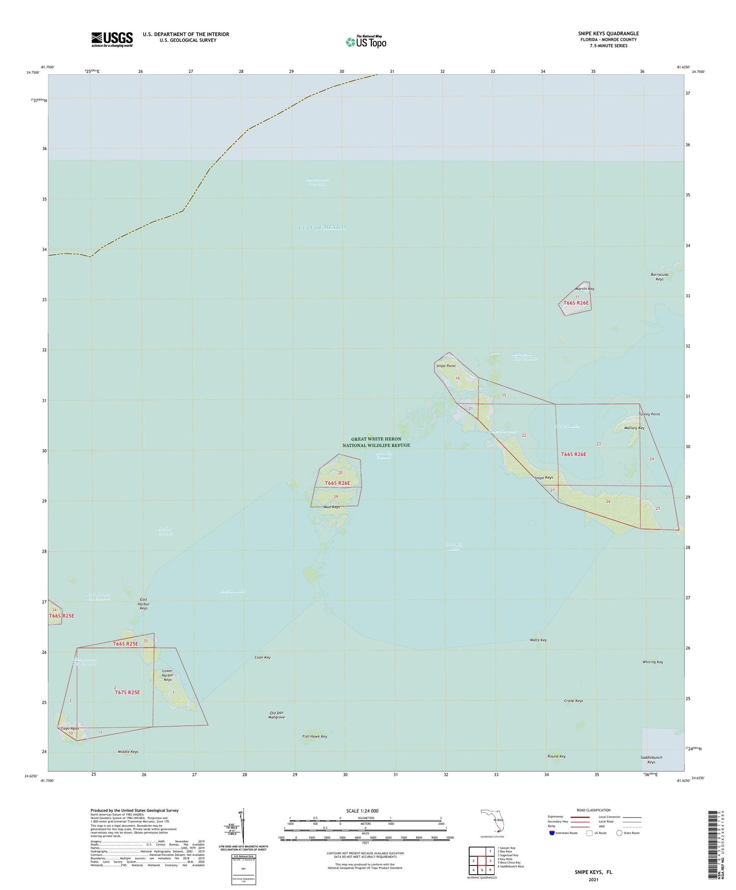 Snipe Keys Florida US Topo Map Image