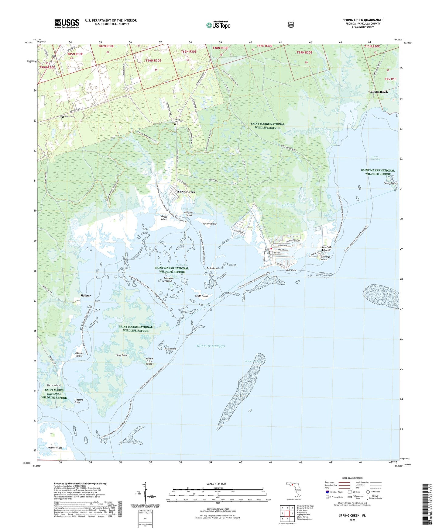 Spring Creek Florida US Topo Map Image