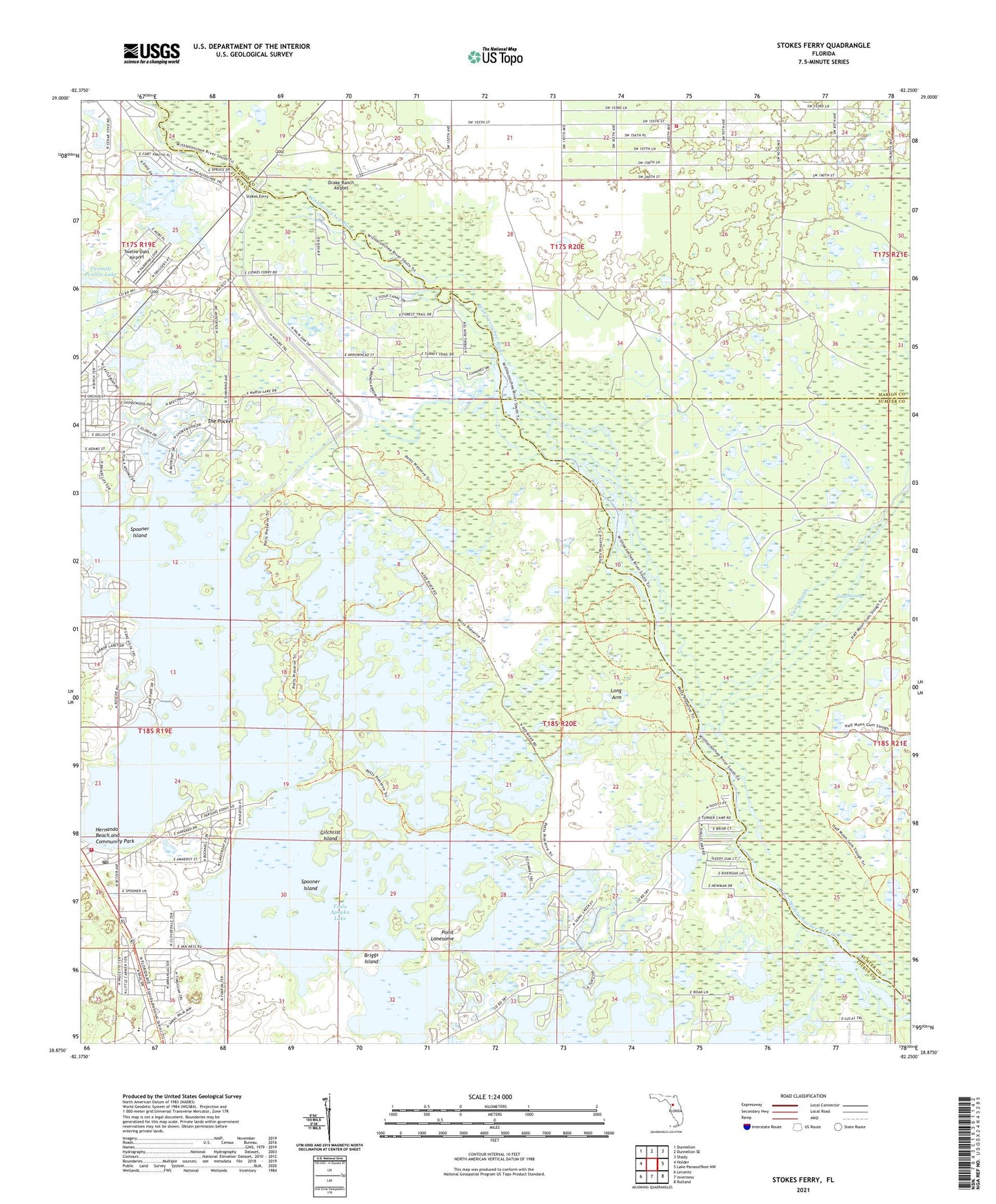 Stokes Ferry Florida US Topo Map Image