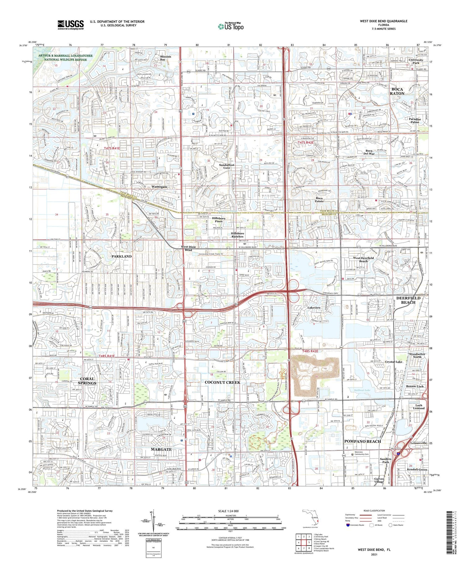 West Dixie Bend Florida US Topo Map Image