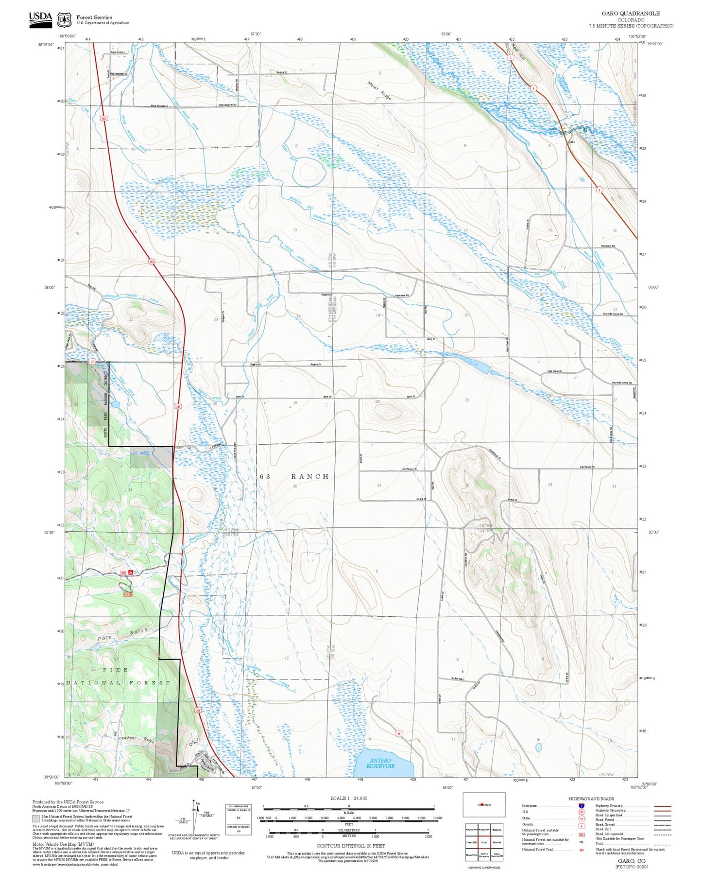 2025 Forest Service Topo Map of Garo Colorado
