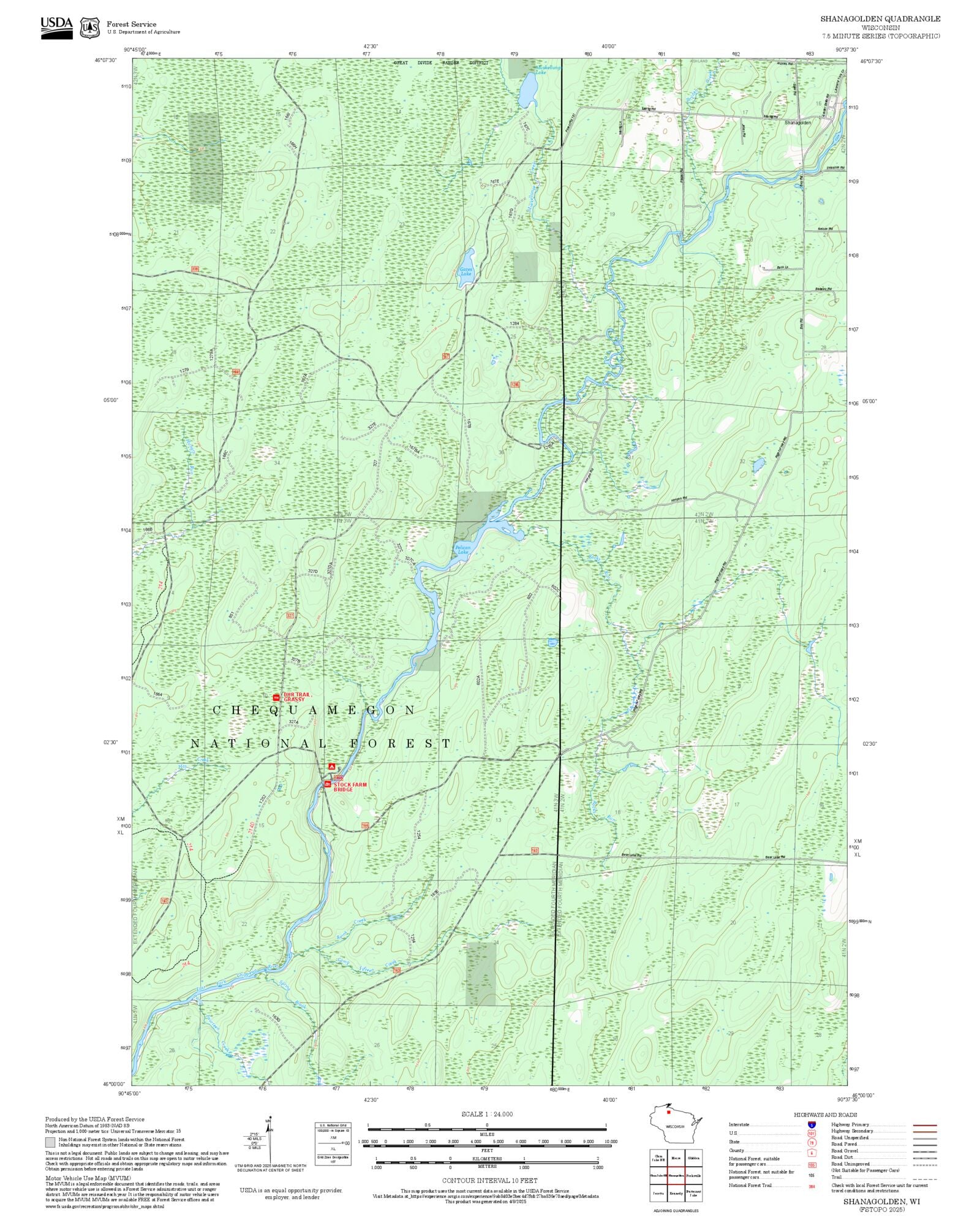 2025-forest-service-topo-map-of-shanagolden-wisconsin-mytopo-map-store