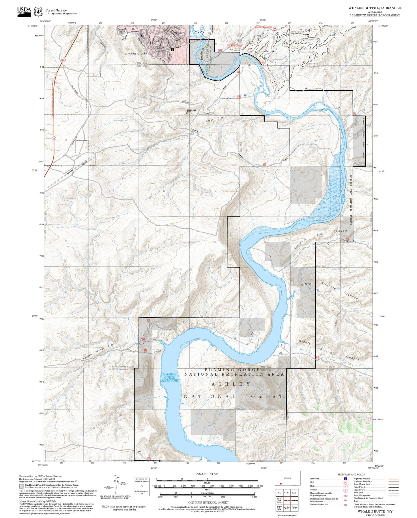 2025 Forest Service Topo Map of Whalen Butte Wyoming