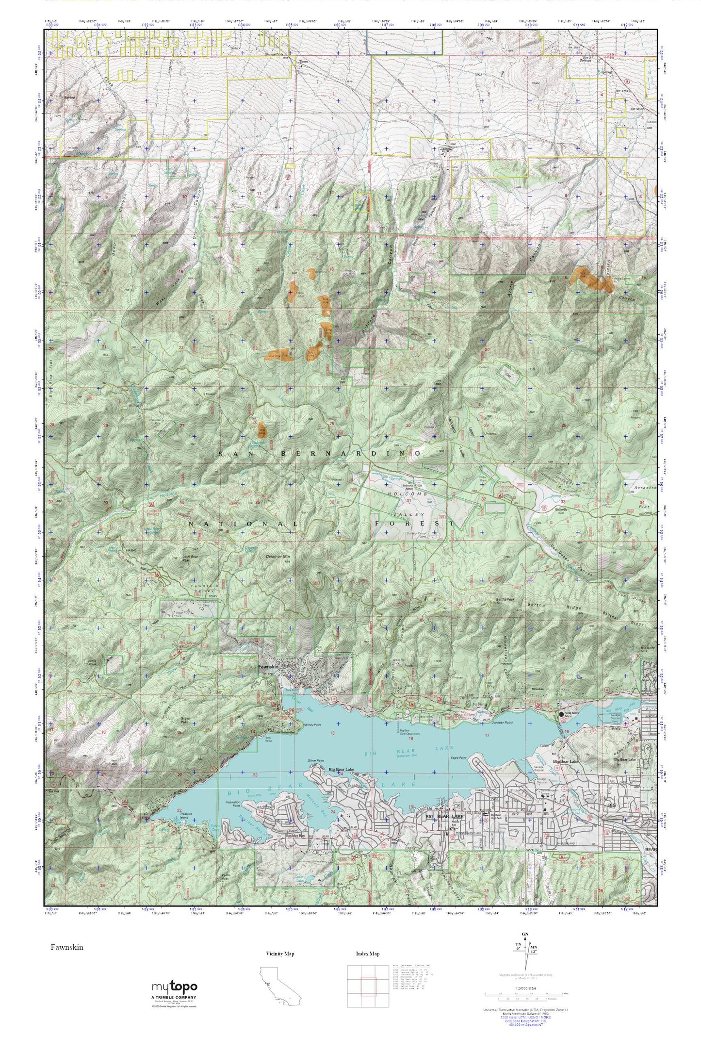 Fawnskin MyTopo Explorer Series Map Image