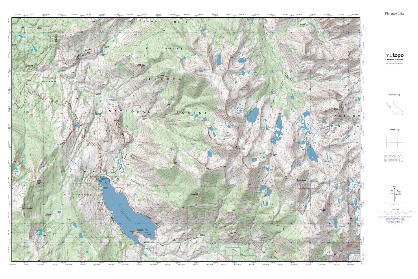 Florence Lake MyTopo Explorer Series Map Image