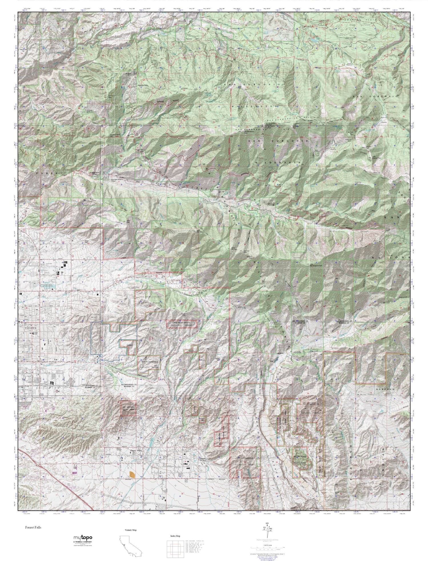 Forest Falls MyTopo Explorer Series Map Image