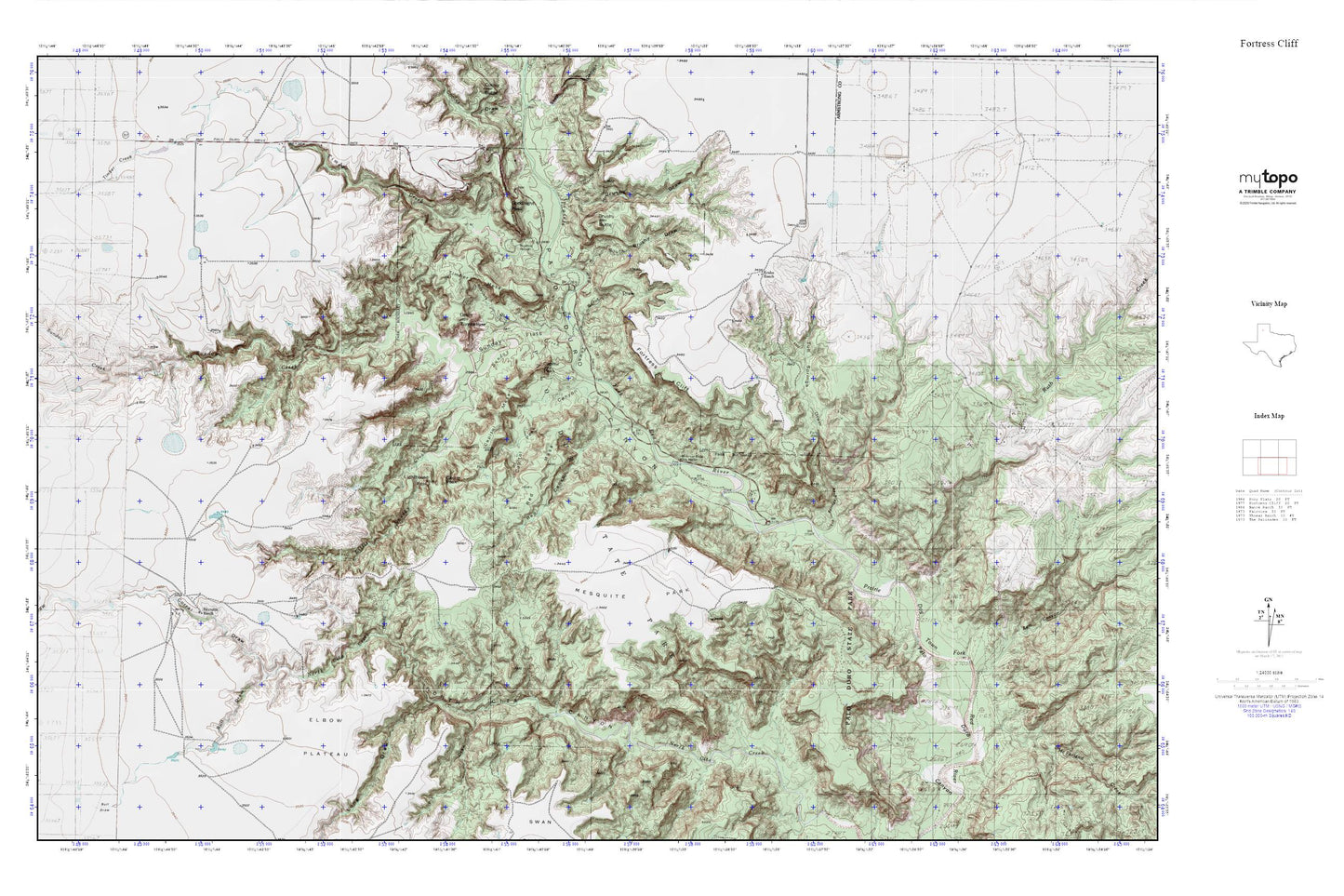 Fortress Cliff MyTopo Explorer Series Map Image