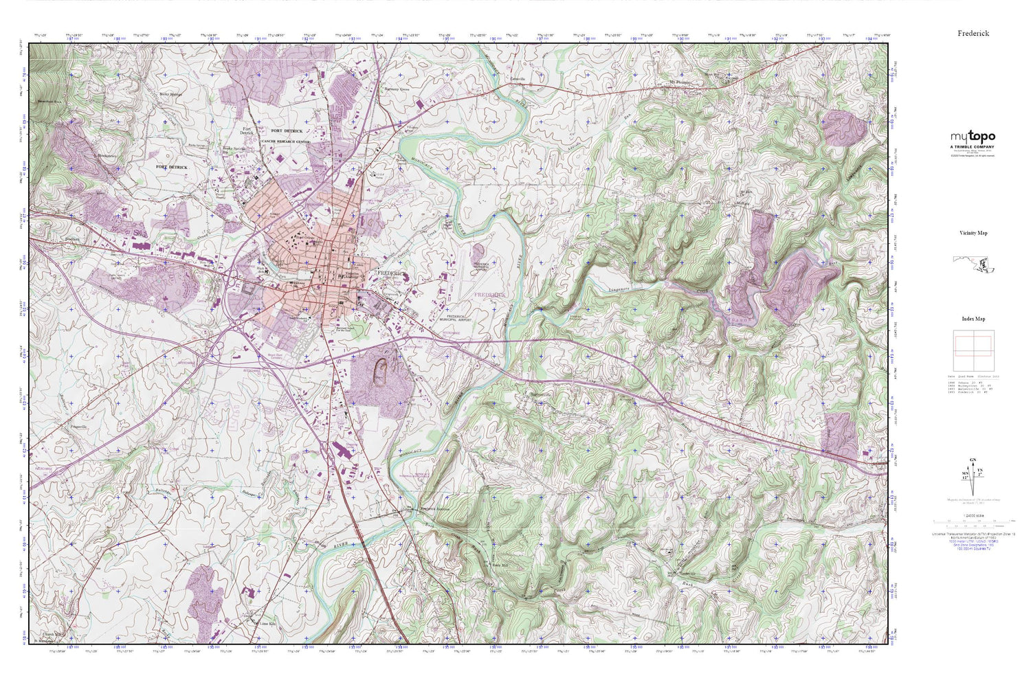 Frederick MyTopo Explorer Series Map Image