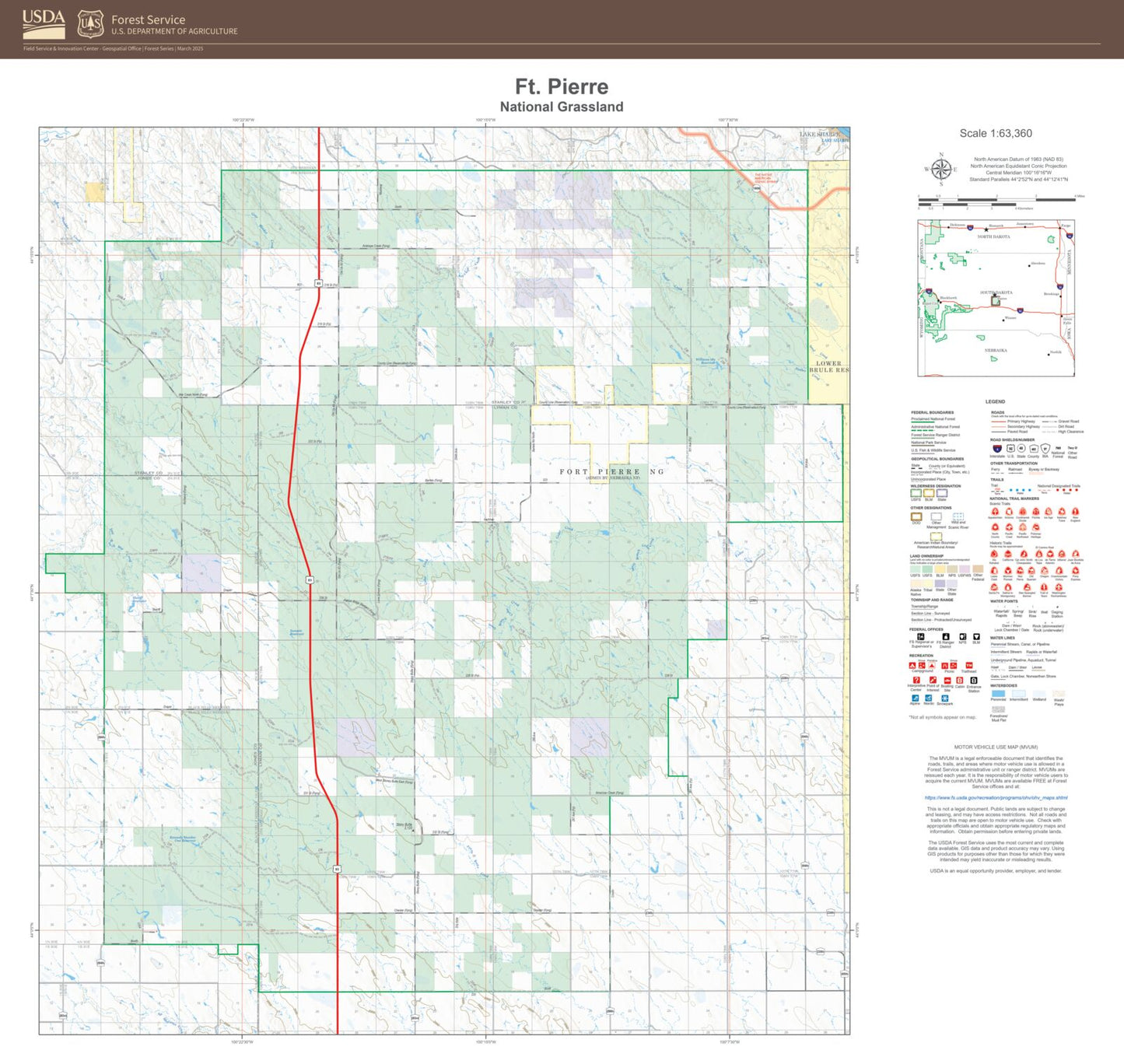 Ft Pierre National Grassland Map