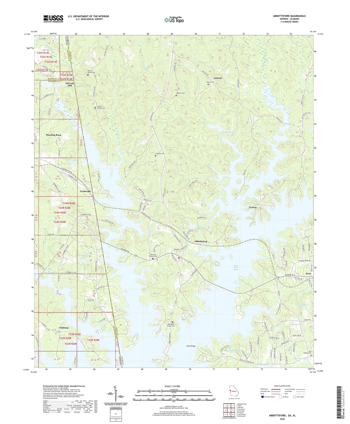 Abbottsford Georgia US Topo Map Image