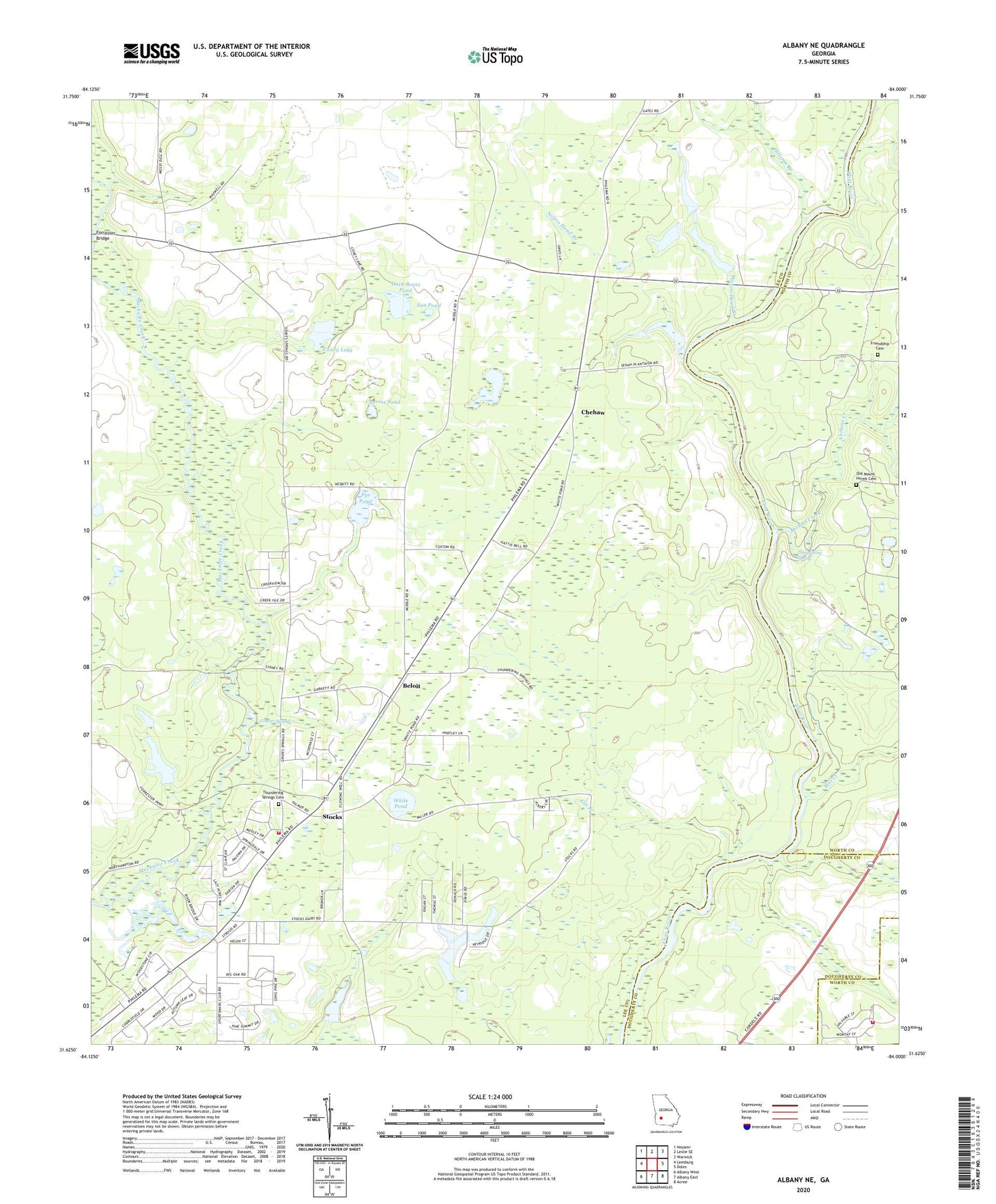 Albany NE Georgia US Topo Map Image