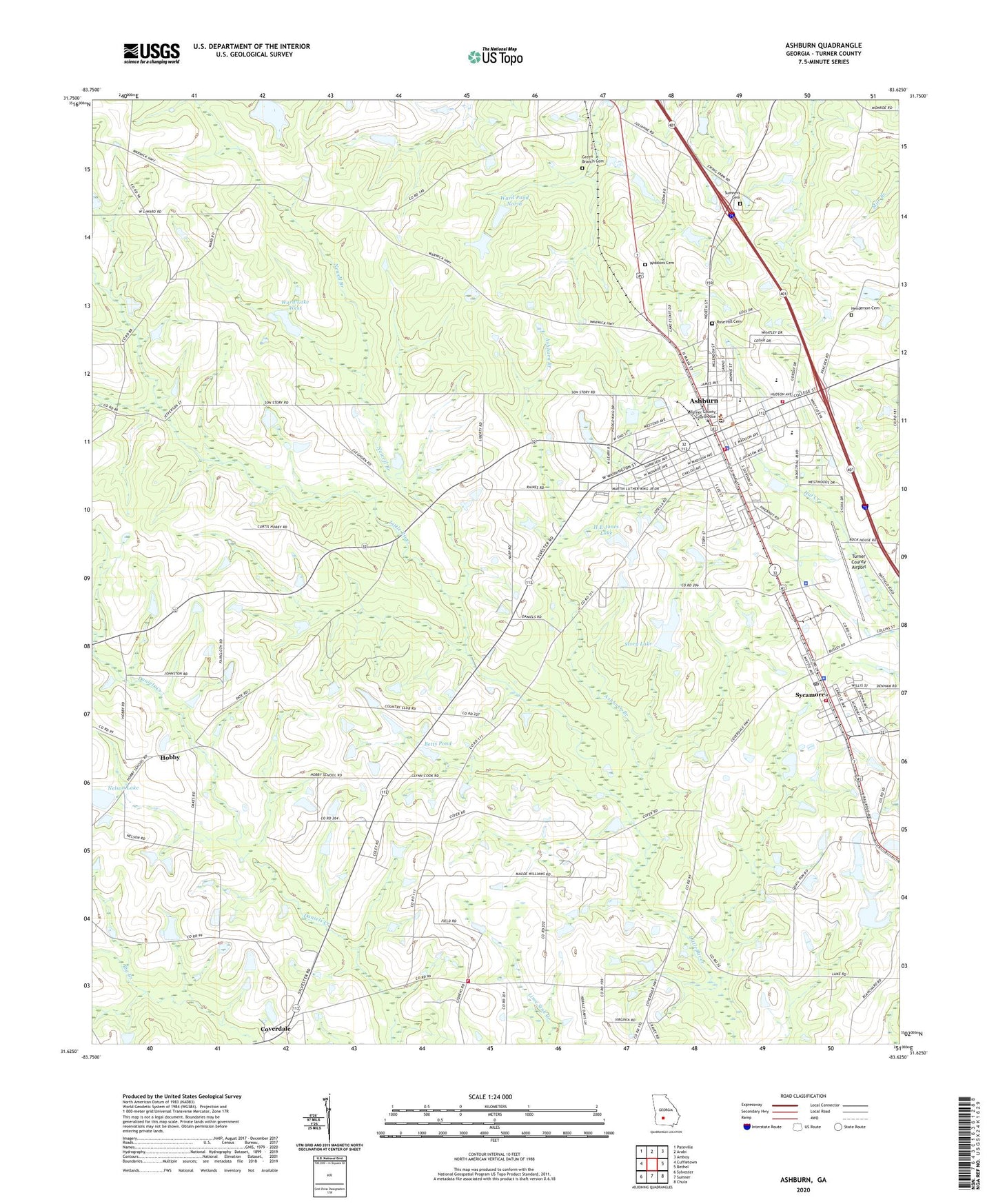 Ashburn Georgia US Topo Map Image