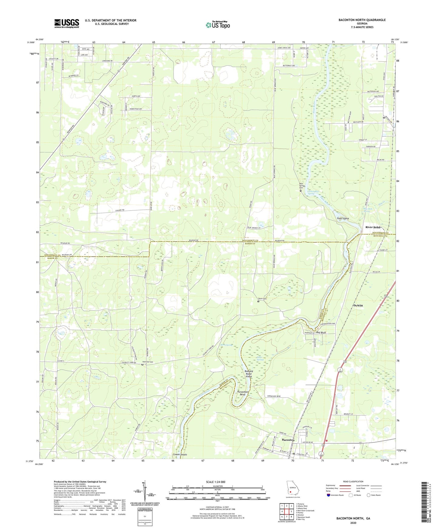 Baconton North Georgia US Topo Map Image