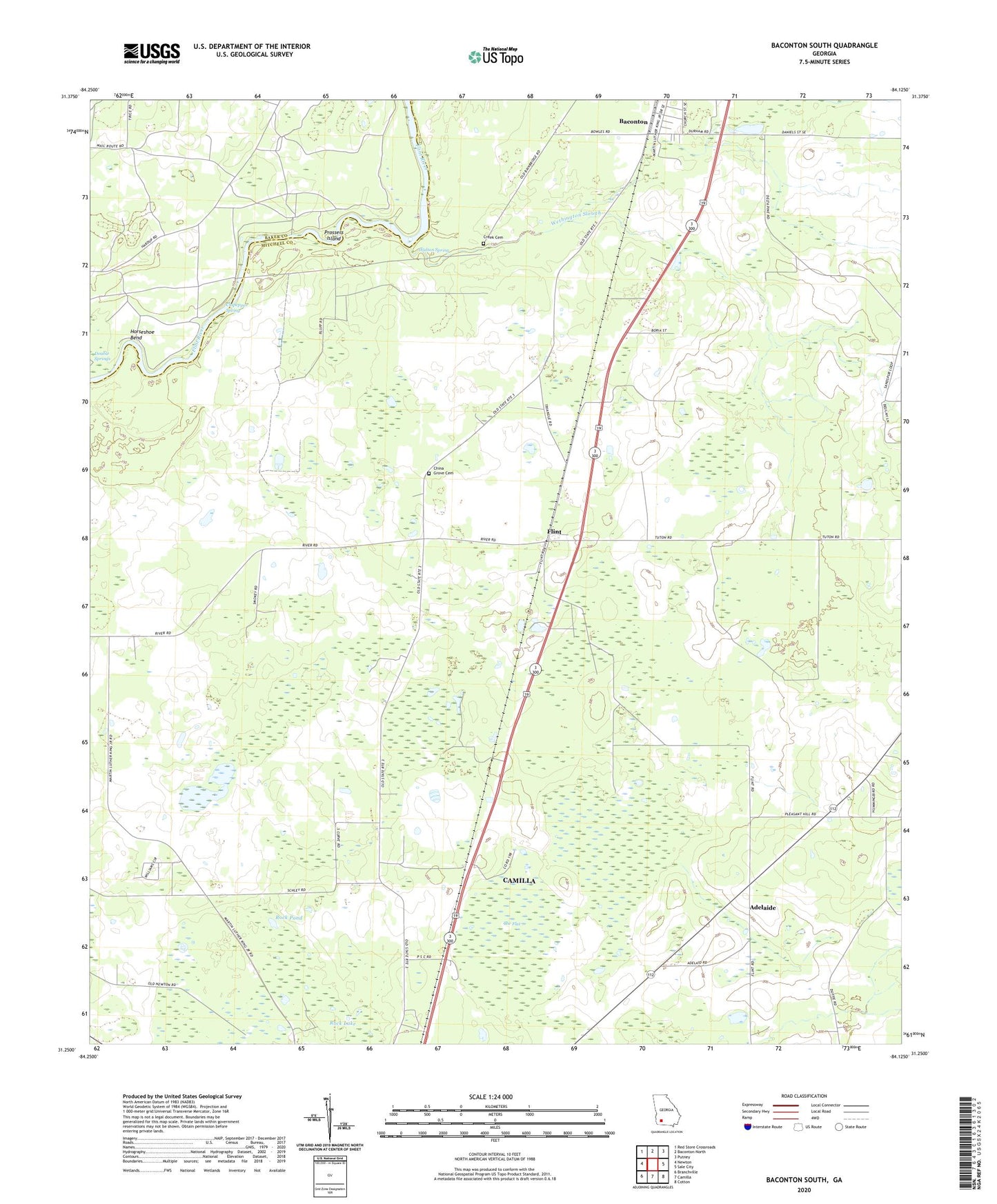 Baconton South Georgia US Topo Map Image