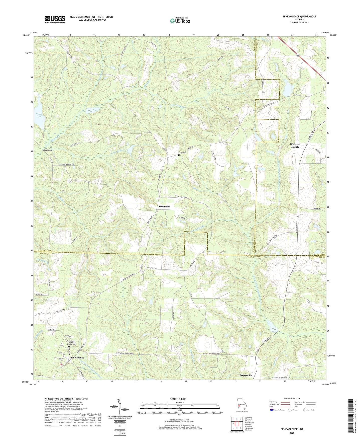 Benevolence Georgia US Topo Map Image