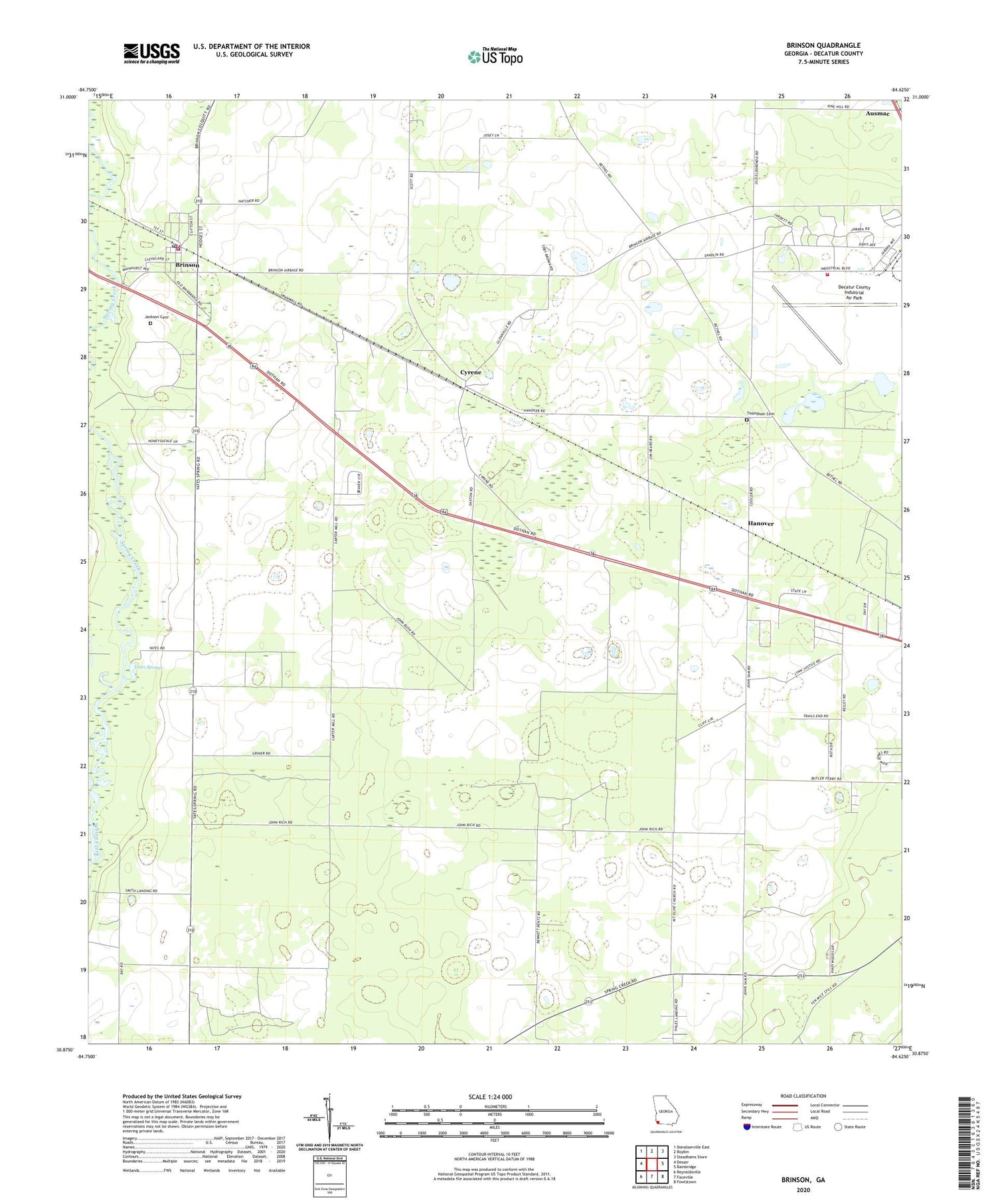 Brinson Georgia US Topo Map Image