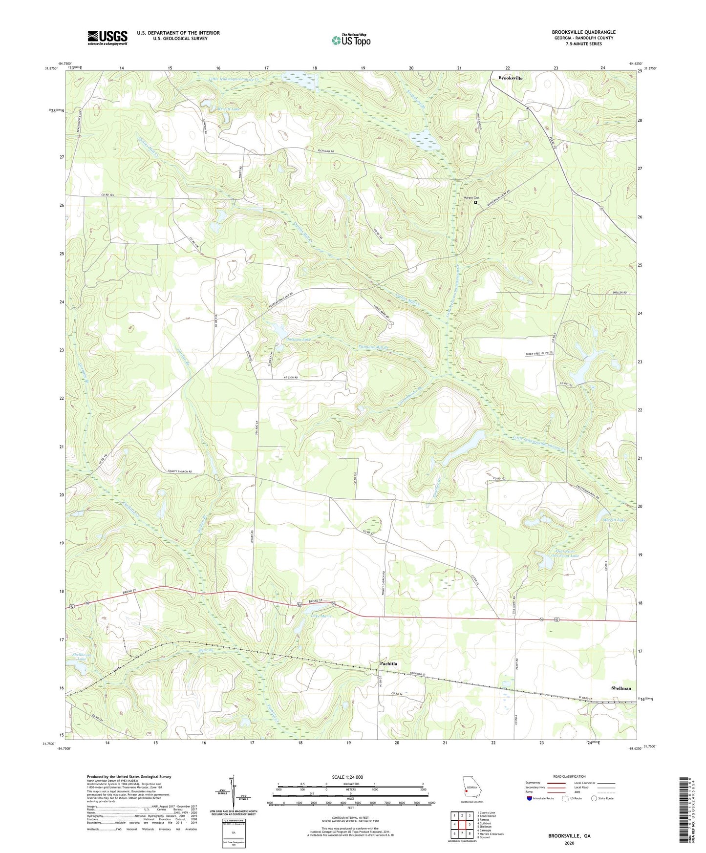 Brooksville Georgia US Topo Map Image