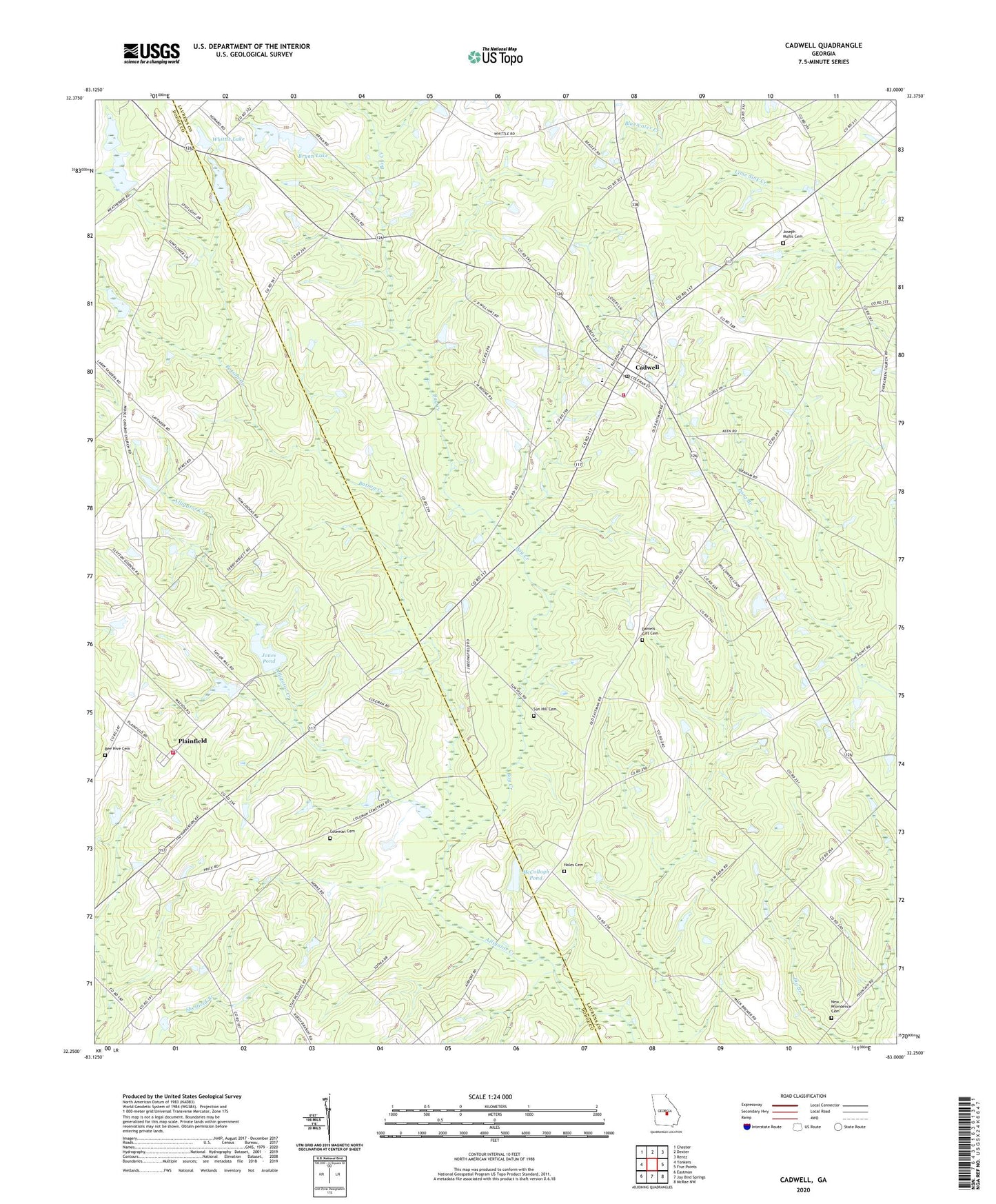 Cadwell Georgia US Topo Map Image