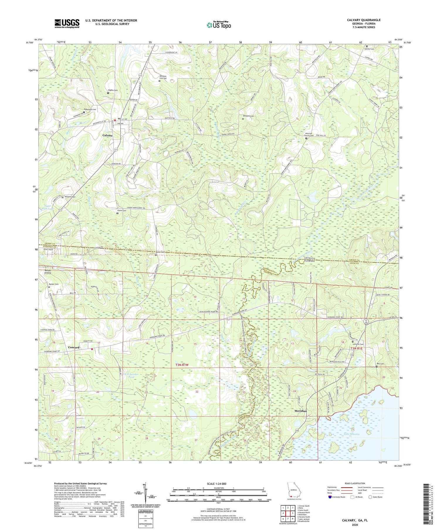 Calvary Georgia US Topo Map Image