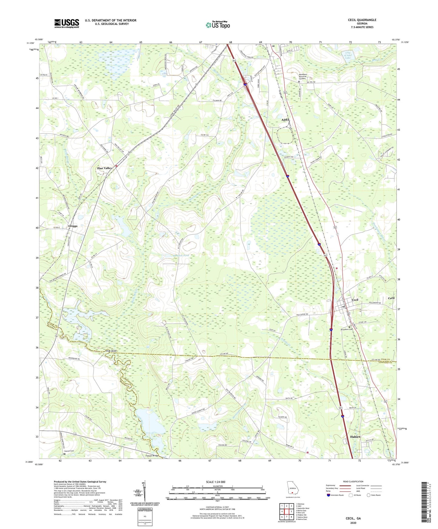 Cecil Georgia US Topo Map Image