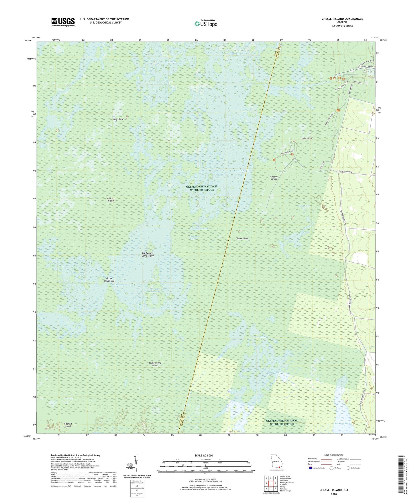 Chesser Island Georgia US Topo Map Image