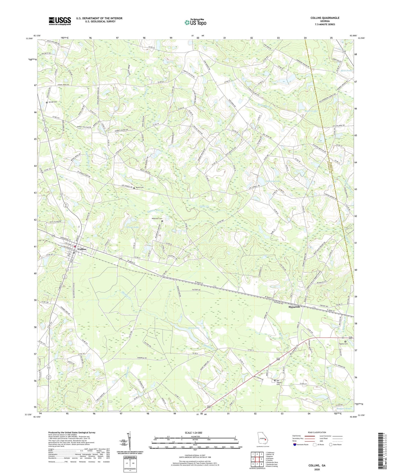 Collins Georgia US Topo Map Image