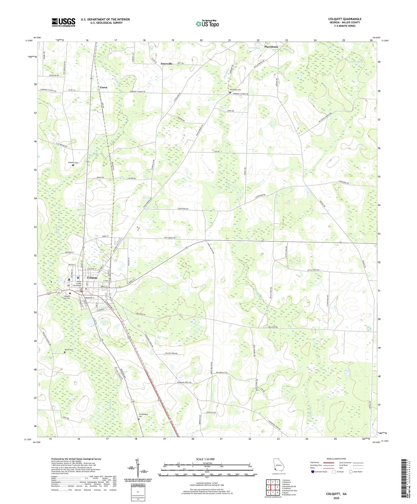 Colquitt Georgia US Topo Map Image
