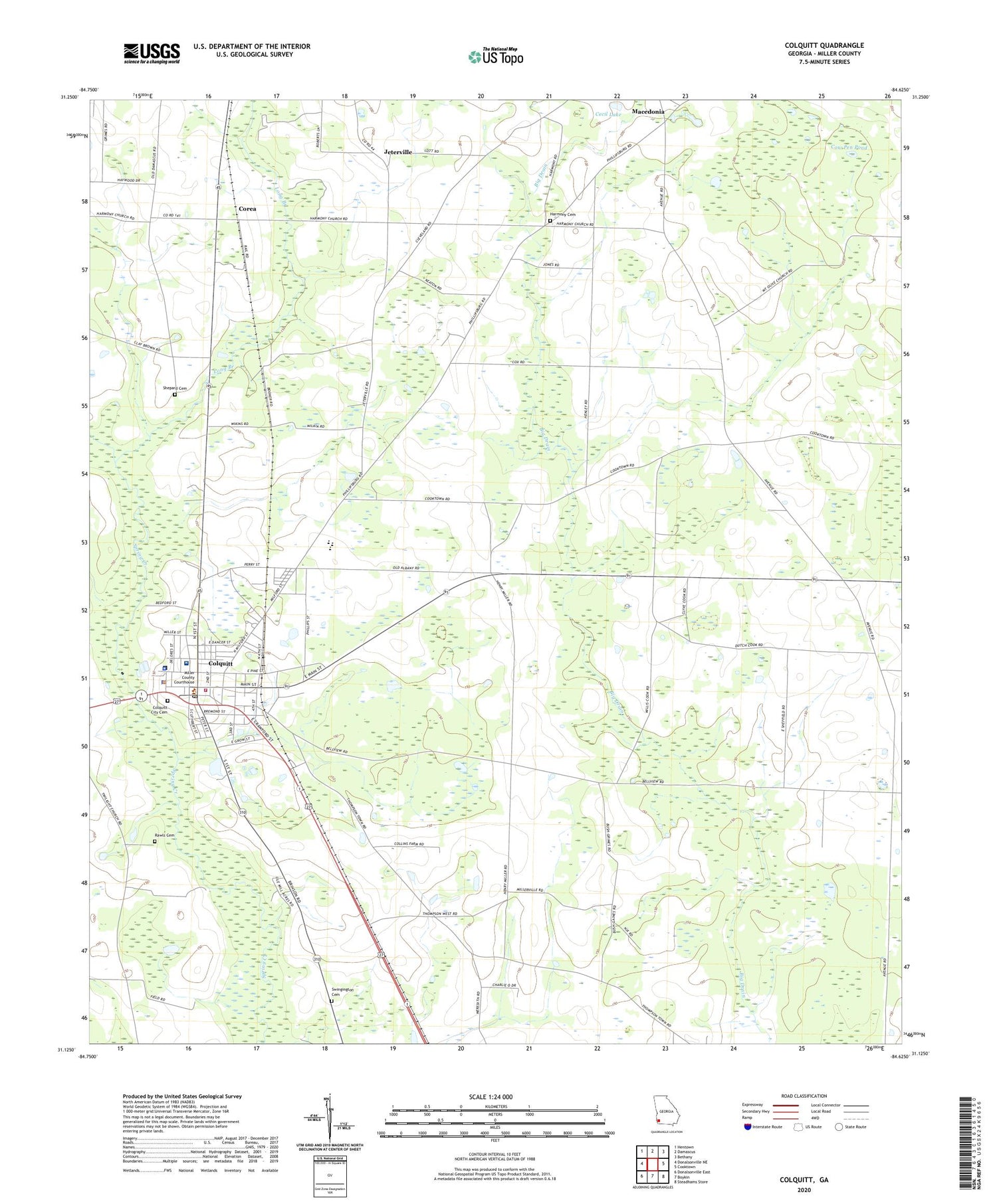 Colquitt Georgia US Topo Map Image