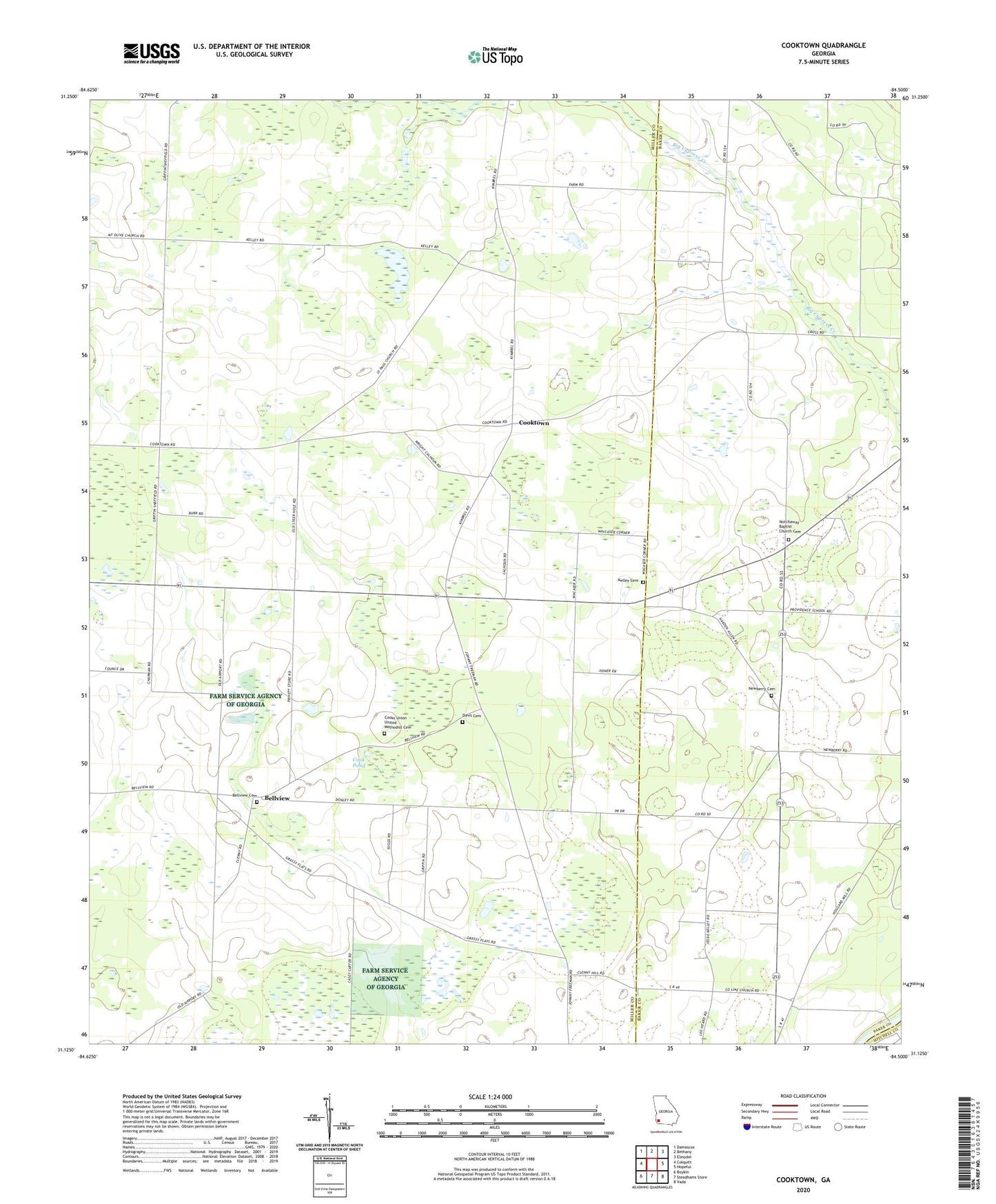 Cooktown Georgia US Topo Map Image