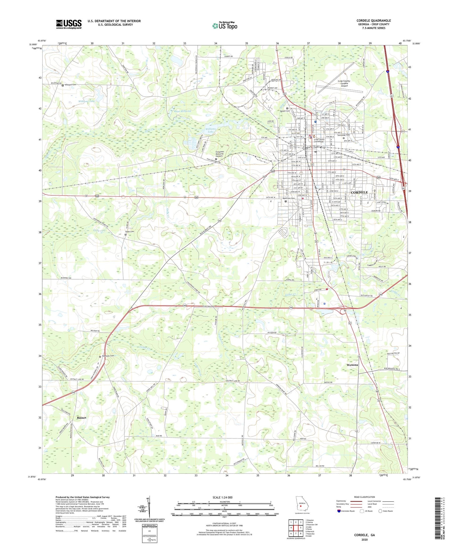 Cordele Georgia US Topo Map Image