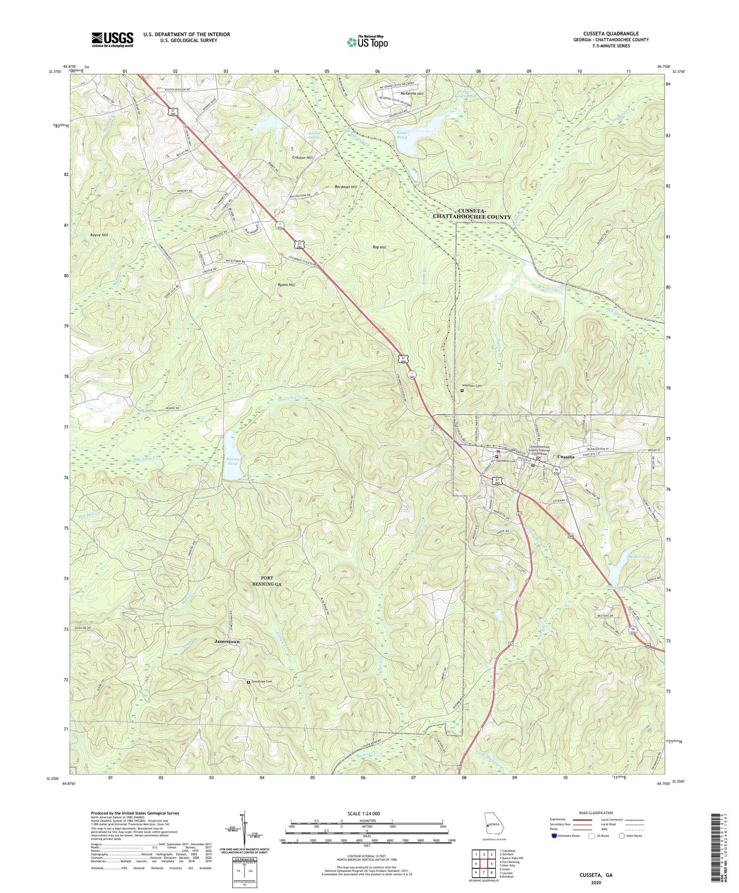 Cusseta Georgia US Topo Map Image