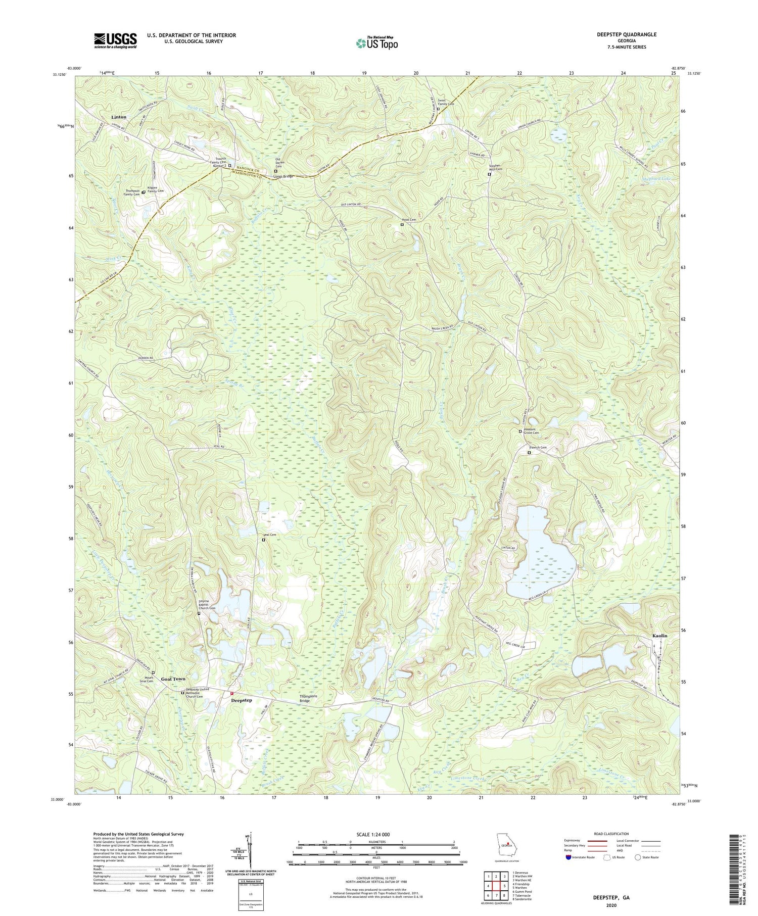Deepstep Georgia US Topo Map Image