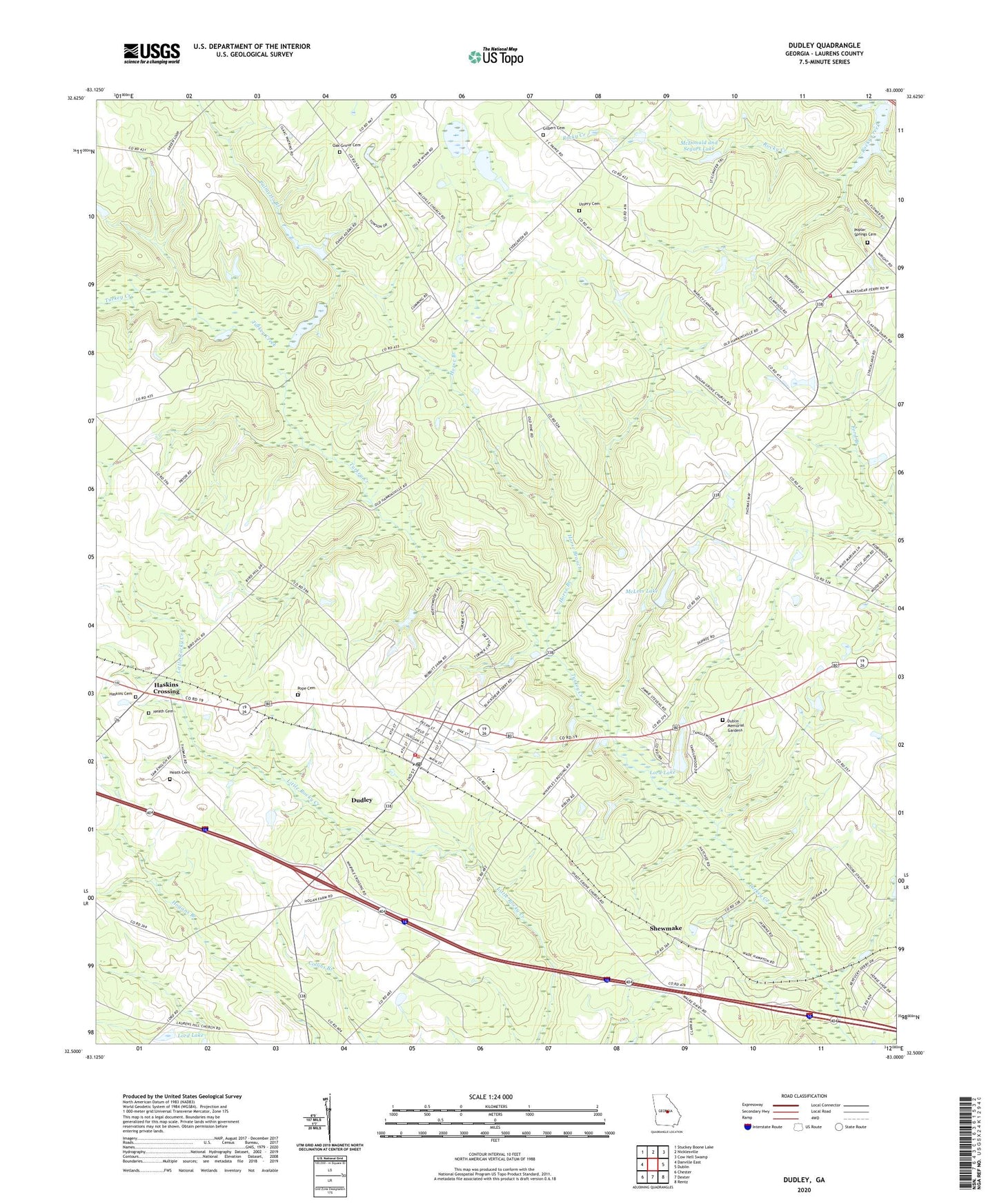 Dudley Georgia US Topo Map Image