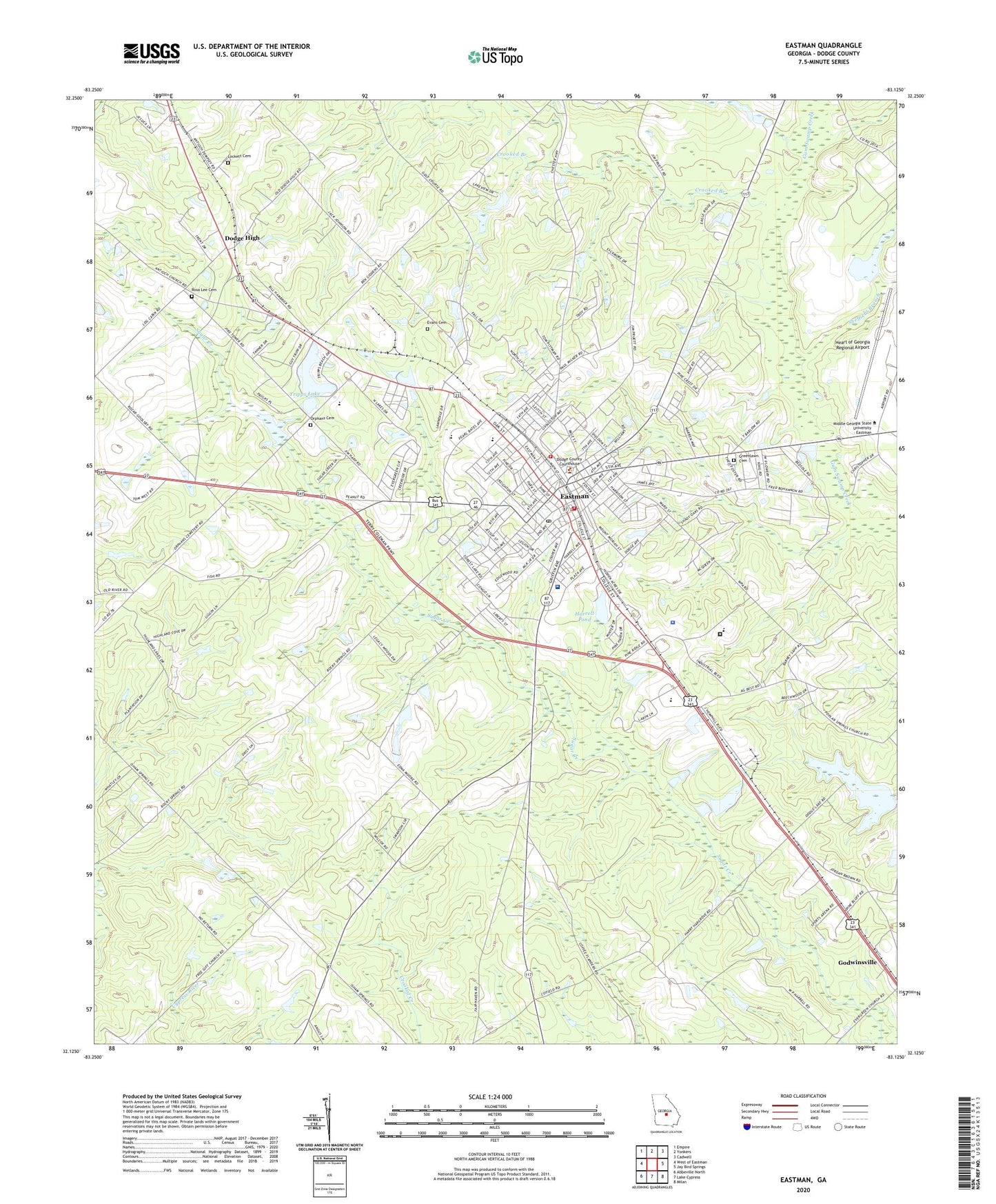 Eastman Georgia US Topo Map Image
