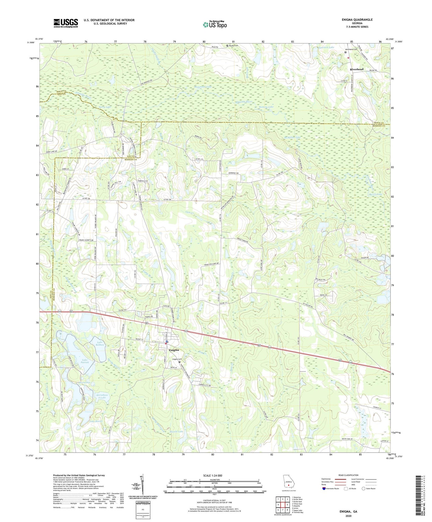 Enigma Georgia US Topo Map Image