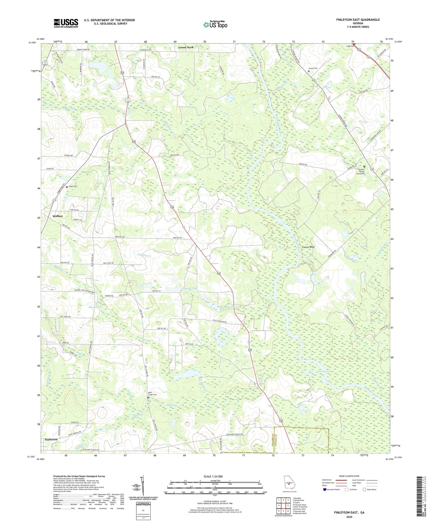 Finleyson East Georgia US Topo Map Image
