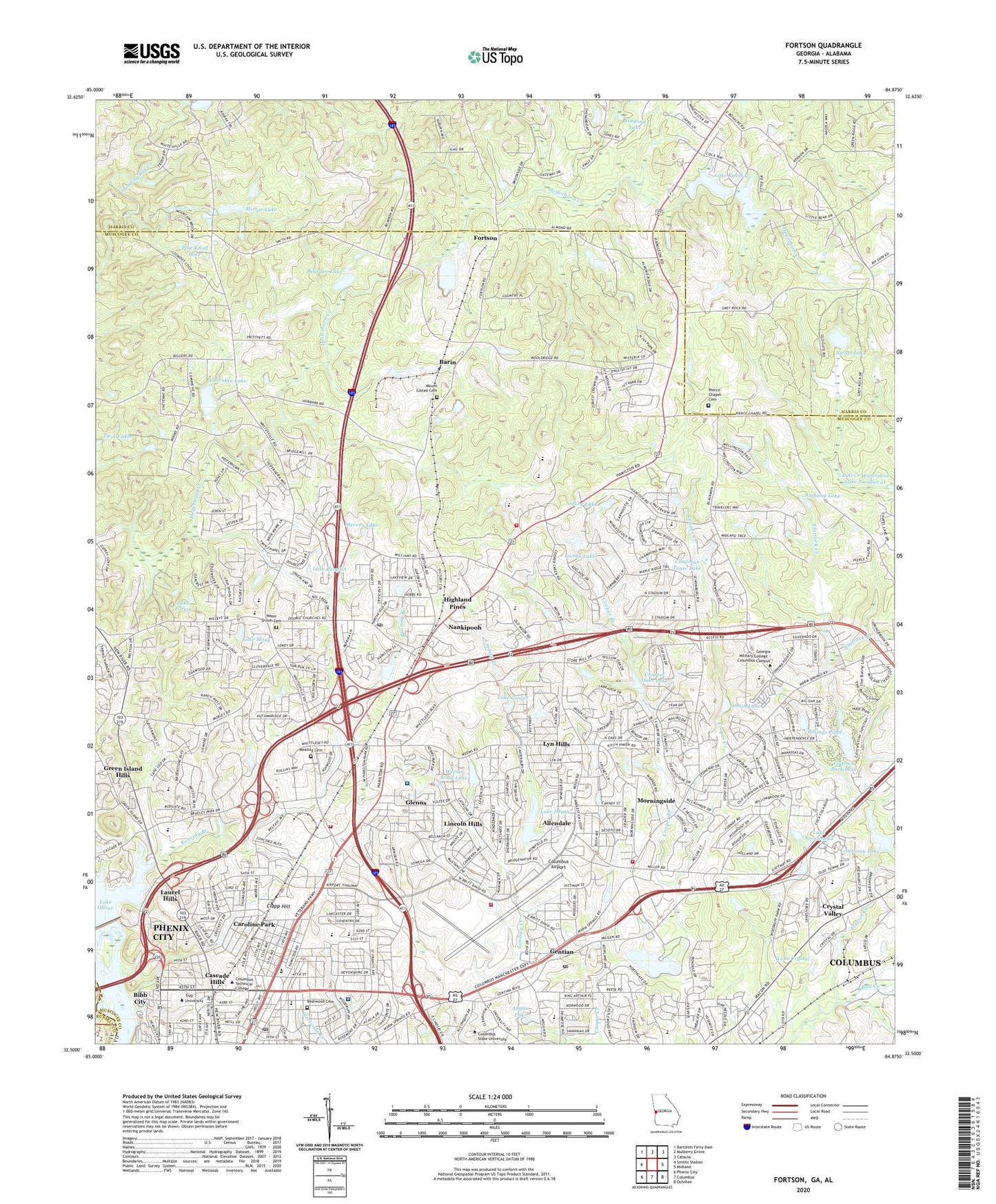 Fortson Georgia US Topo Map Image
