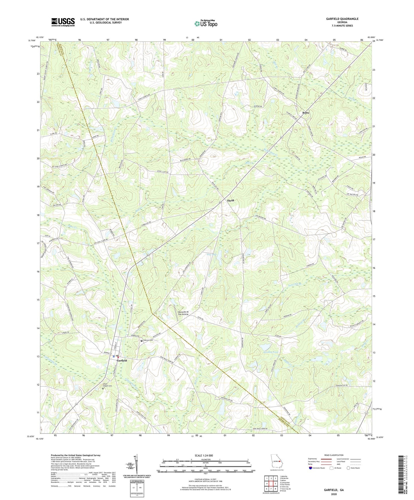 Garfield Georgia US Topo Map Image